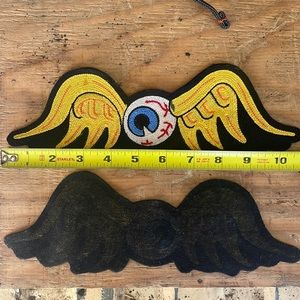 Very rare chain stitch embroidered Von Dutch patch. 11” wide.